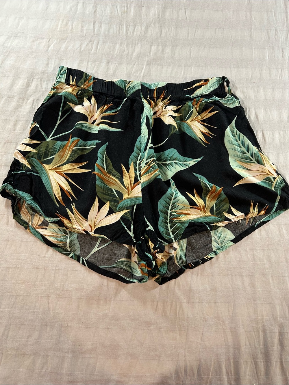 Women's Black and Teal Floral Pant